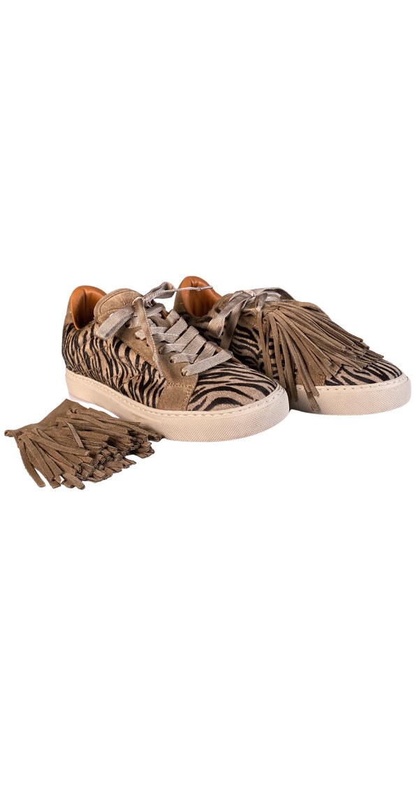 Zapatillas Flecos Cuero