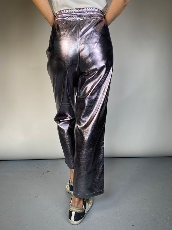 Pantalón Metalizado Cuero Vegano