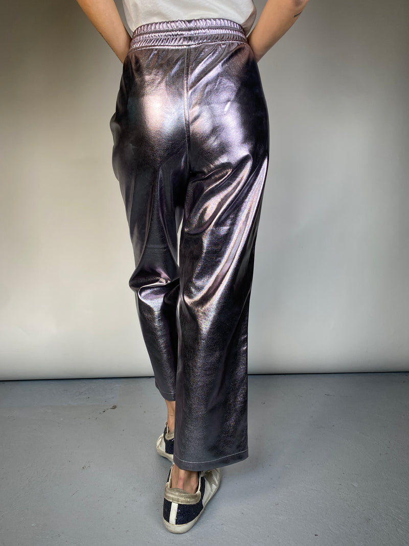 Pantalón Metalizado Cuero Vegano