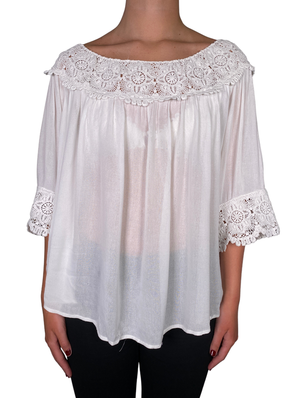 Blusa Guipur Blanca