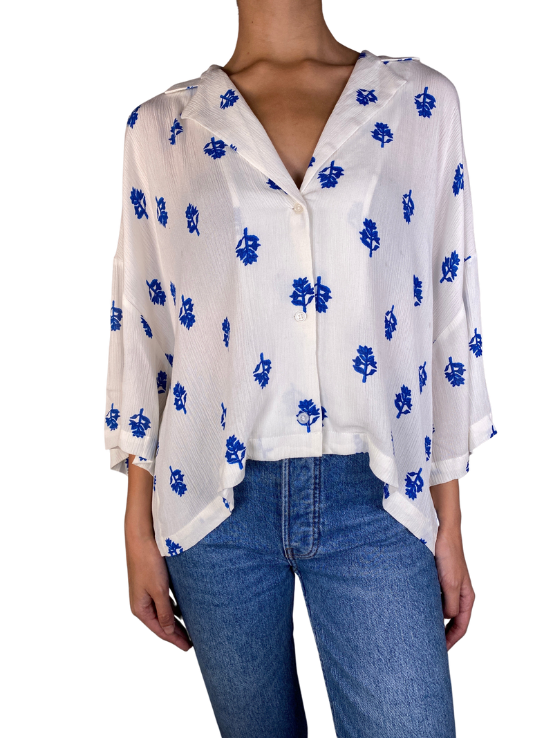 Blusa Flores Azules