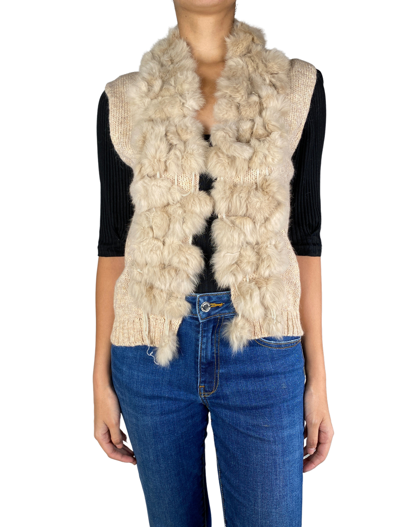 Sweater Tejido Beige piel real