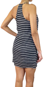 Vestido Seda Mini A Rayas
