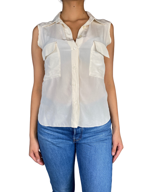 Blusa Blanca Sin Mangas