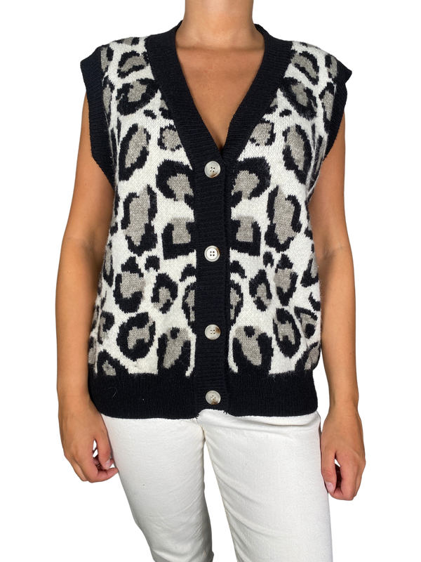 Sweater Sin Mangas Animal Print