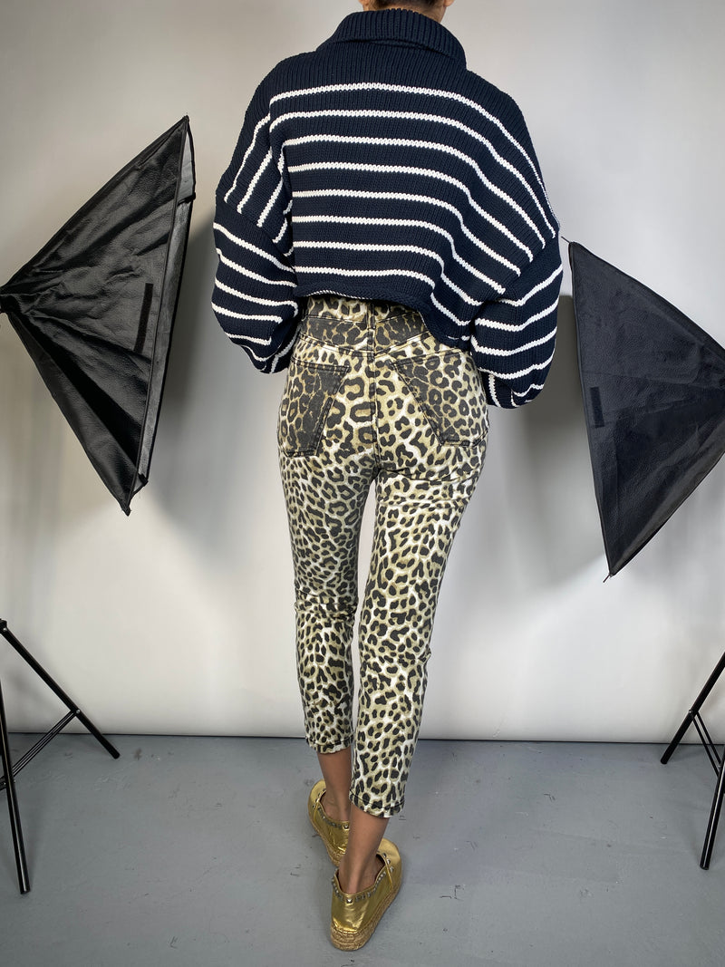 Sweater Tejido Azul y Blanco