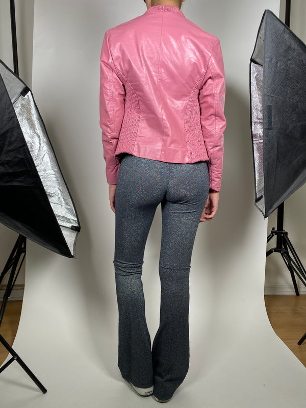 Chaqueta de Cuero Rosada