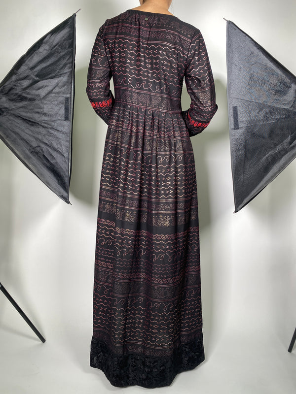 Vestido Negro Estampado