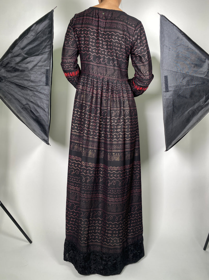 Vestido Negro Estampado