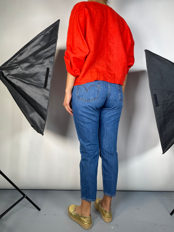 Blusa lino Naranja