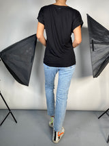 Polera Negra Manga Corta