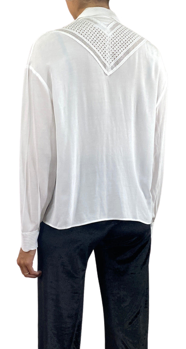 Blusa Blanca Macramé