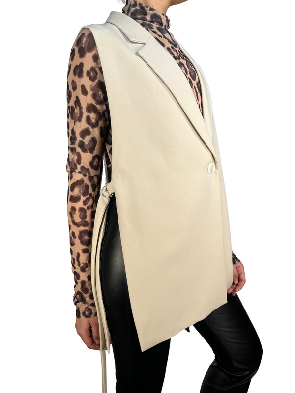 Chaqueta Crema Sin Mangas