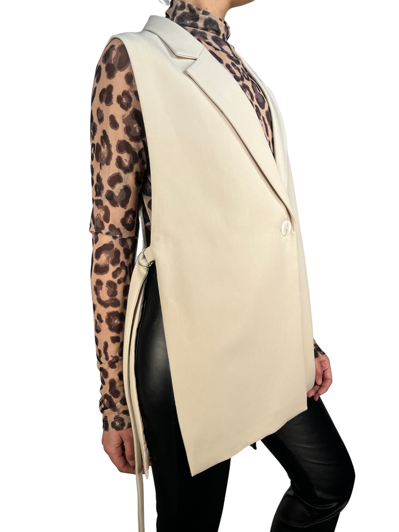 Chaqueta Crema Sin Mangas