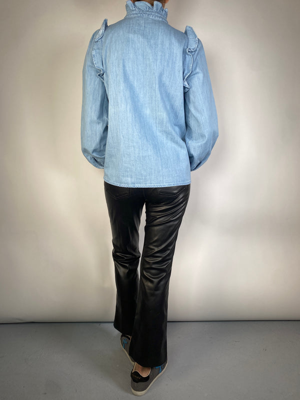 Blusa Denim Celeste