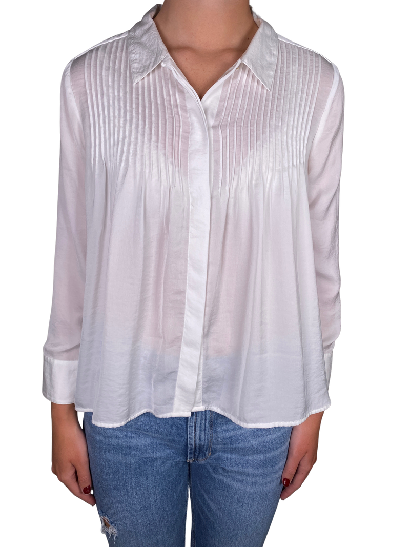 Blusa Blanca Plisada