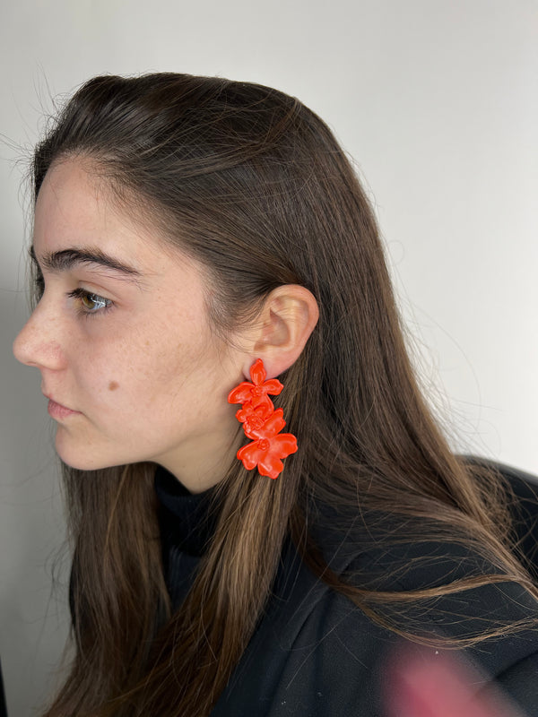 Aros Flor MIC Rojo