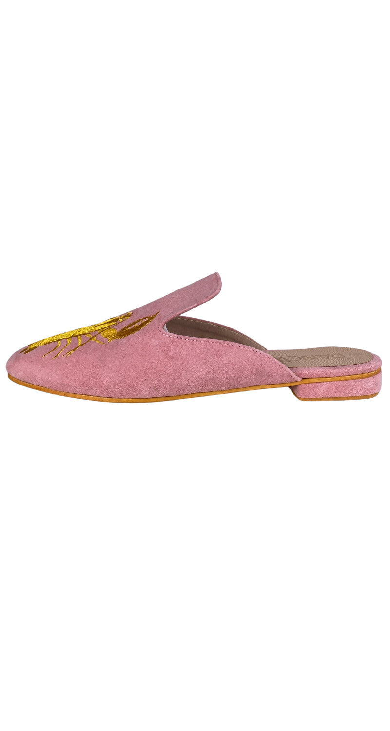 Mules Gamuza Rosa