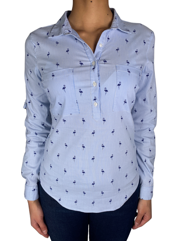 Blusa Azul Flamencos