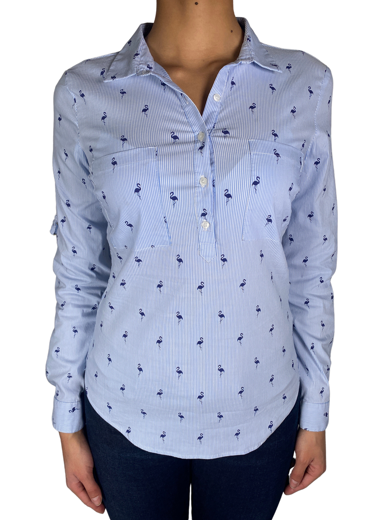 Blusa Azul Flamencos