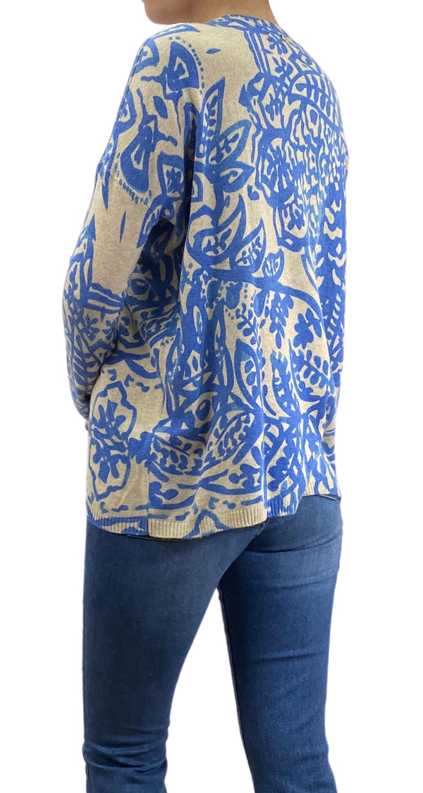 Sweater Estampado Azul